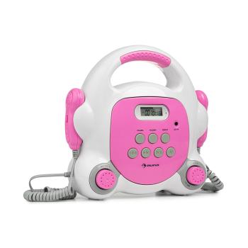 Auna Pocket Rocker BT, odtwarzacz karaoke, Bluetooth, USB, MP3, 2 x mikrofon, kolor różowy