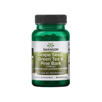 SWANSON Grape Seed Green Tea & Pine Bark - 60caps.Zdrowie i uroda > Antyoksydanty
