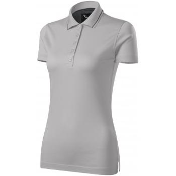 Damska elegancka merceryzowana koszulka polo, srebrnoszary, XL