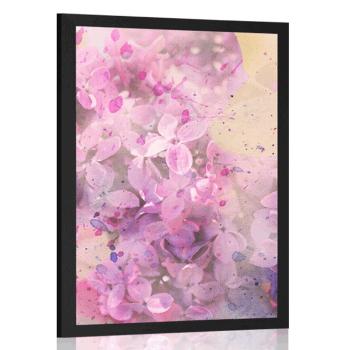 Plakat różowa gałązka kwiatów