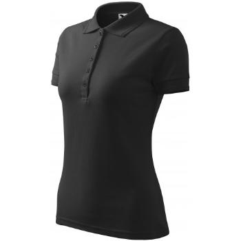 Damska elegancka koszulka polo, marmur antracytowy, XL