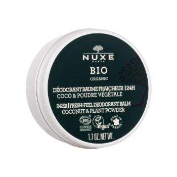 NUXE Bio Organic 24H Fresh-Feel Deodorant Balm Coconut & Plant Powder 50 g dezodorant dla kobiet Uszkodzone pudełko