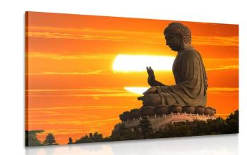 Obraz posąg Buddy o zachodzie słońca - 90x60
