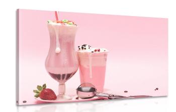 Obraz różowy koktajl mleczny - 120x80