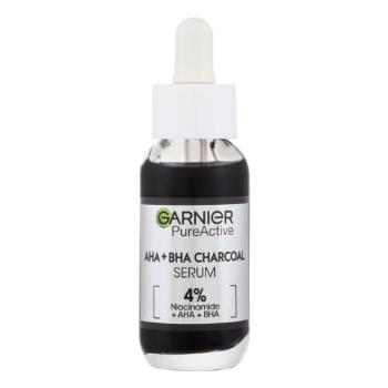 Garnier Pure Active AHA + BHA Charcoal Serum 30 ml serum do twarzy unisex Uszkodzone pudełko