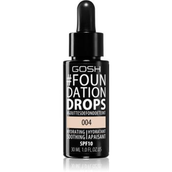 Gosh Foundation Drops lekki make-up w formie kropli SPF 10 odcień 004 Natural 30 ml