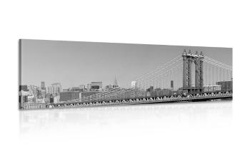 Obraz wieżowce w Nowym Jorku w wersji czarno-białej - 135x45