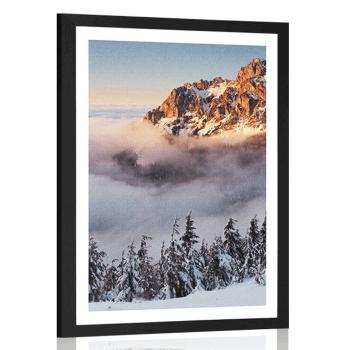 Plakat z passe-partout Karkonosze pod śniegiem - 40x60 silver