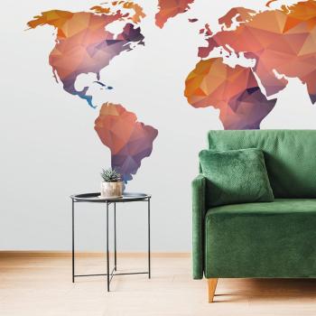 Samoprzylepna tapeta mapa świata w odcieniach pomarańczy - 150x100