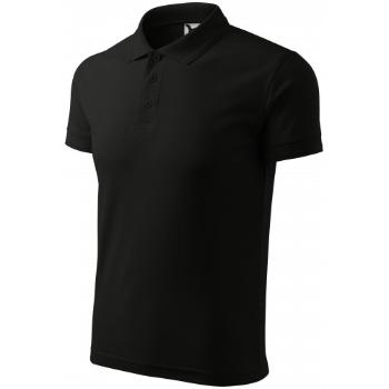 Męska luźna koszulka polo, czarny, 4XL