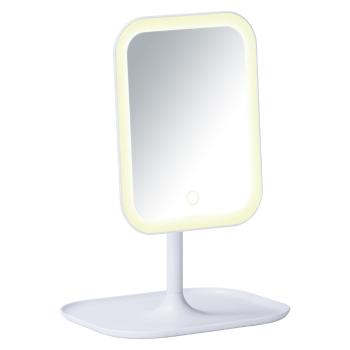 Białe lusterko kosmetyczne z podświetleniem LED Wenko Bertolio