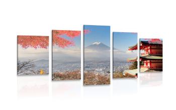5-częściowy obraz jesień w Japonii - 100x50