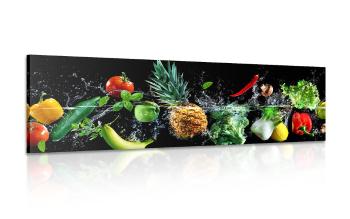 Obraz owoce i warzywa ekologiczne - 120x40