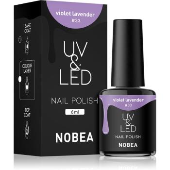 NOBEA UV & LED Nail Polish zelowy lakier do paznokcji z UV / przy użyciu lampy LED błyszczący odcień Violet lavender #33 6 ml