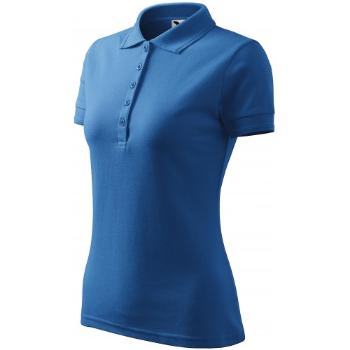 Damska elegancka koszulka polo, jasny niebieski, XS