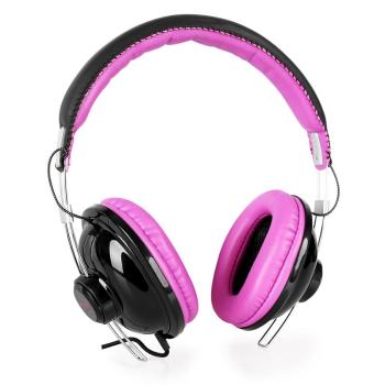 Vieta VHP-YO300BK, słuchawki nauszne, skórzane, różowe
