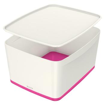 Biało-różowy pojemnik z pokrywką MyBox – Leitz