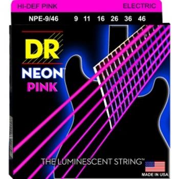 Dr Npe 9-46 Neon Pink Struny Gitara Elektryczna