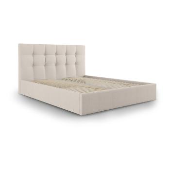 Beżowe łóżko dwuosobowe Mazzini Beds Nerin, 180x200 cm