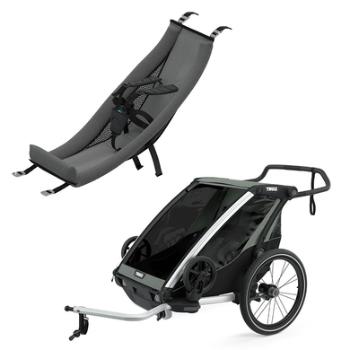 THULE Przyczepka rowerowa Chariot Lite 2 Agave wraz z fotelikiem niemowlęcym Infant Sling