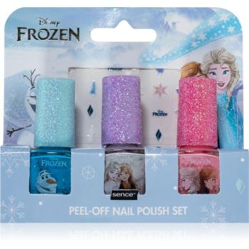 Disney Frozen Peel-off Nail Polish Set zestaw lakierów do paznokci dla dzieci Blue, White, Pink 3x5 ml