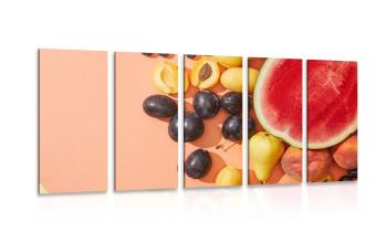 5-częściowy obraz soczyste letnie owoce