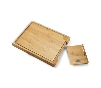 Cyfrowa waga kuchenna + bambusowa deska