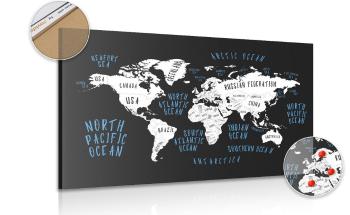 Obraz na korku mapa świata w nowoczesnej wersji - 120x80  place