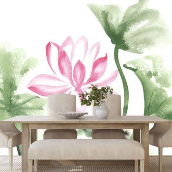 Samoprzylepna tapeta akwarela kwiat lotosu - 300x200