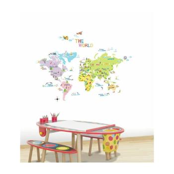Zestaw naklejek ściennych Ambiance World Map for Children
