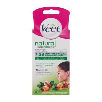 Veet Natural Inspirations™ Face Wax Strips Argan Oil 20 szt akcesoria do depilacji dla kobiet Uszkodzone pudełko
