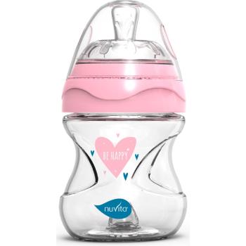 Nuvita Glass bottle Pink butelka dla noworodka i niemowlęcia Glass/Pink 140 ml