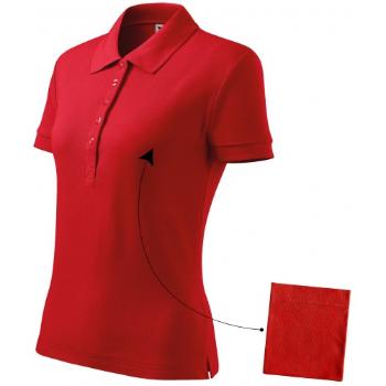 Damska prosta koszulka polo, czerwony, L