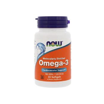 NOW Omega-3 - 30softgelsZdrowie i uroda > Kwasy Tłuszczowe