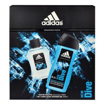 Adidas Ice Dive zestaw Edt 100ml + 250ml Żel pod prysznic dla mężczyzn Uszkodzone pudełko