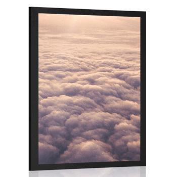 Plakat z passe-partout zachodem słońca z okna samolotu - 40x60 white