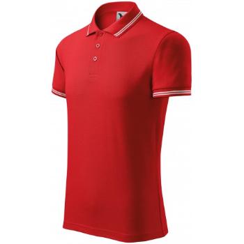 Męska koszulka polo w kontrastowym kolorze, czerwony, L