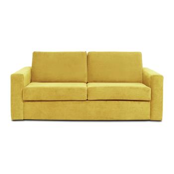 Musztardowożółta sztruksowa sofa rozkładana Scandic Elbeko