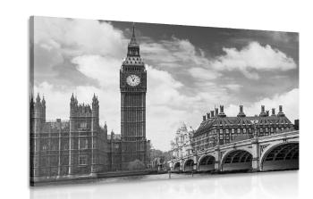 Obraz Big Ben w Londynie w wersji czarno-białej - 90x60