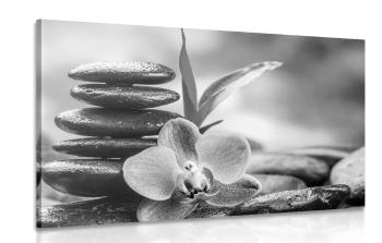 Obraz kompozycja medytacyjna Zen w wersji czarno-białej - 90x60