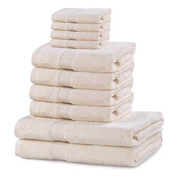 Komplet 10 jasnokremowych ręczników DecoKing Marina Ecru