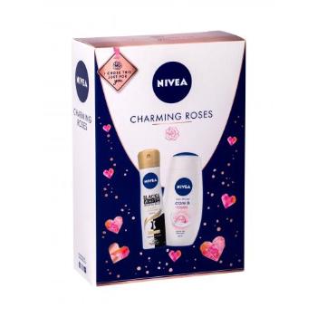 Nivea Care & Roses zestaw Krem pod prysznic 250 ml + Antyperspirant Black & White Invisible Silky Smooth 150 ml dla kobiet