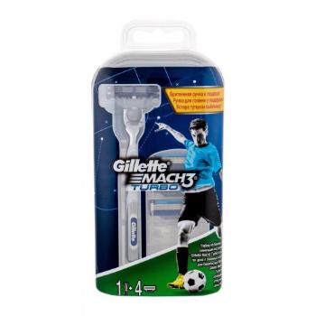 Gillette Mach3 Turbo zestaw Maszynka do golenia z jedną głowicą 1 szt + Zapasowe ostrza 3 ks dla mężczyzn