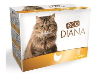 Eco Diana Cat - saszetka, kawałeczki kurczaka w sosie  12 x 100g - Eco Diana Cat - kapsička, kuřecí kousky  v omáčce  12 x 100g