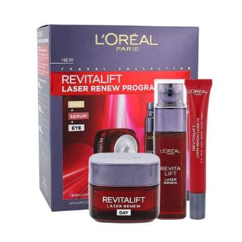 L'Oréal Paris Revitalift Laser Renew zestaw Krem na dzień 50 ml + Serum 30 ml + Krem pod oczy 15 ml dla kobiet Uszkodzone pudełko