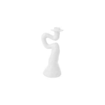 Biały świecznik z żywicy polimerowej Swirl – PT LIVING
