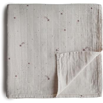Mushie Muslin Swaddle Blanket Organic Cotton becik Falling Stars 120cm x 120cm 1 szt.