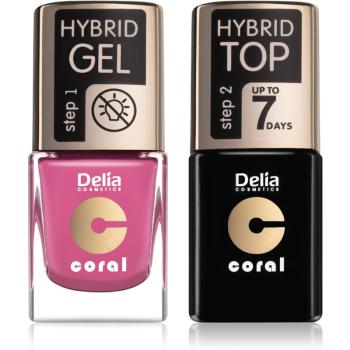 Delia Cosmetics Coral Nail Enamel Hybrid Gel zestaw odstín 05 dla kobiet