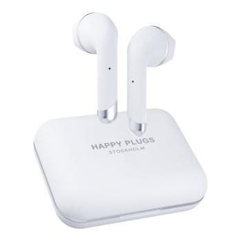 Białe słuchawki bezprzewodowe Happy Plugs Air 1 Plus