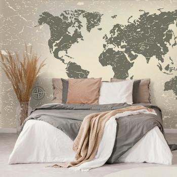 Tapeta stara mapa świata na abstrakcyjnym tle - 150x100